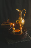 4-Fold Copper Gilded Circular Oil Lamp  XY