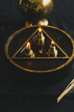 3-Fold Circular Triangle Gilded Lamp