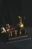3-Fold Brass & Leather Handled Lamp