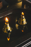 3-Fold Brass & Leather Handled Lamp