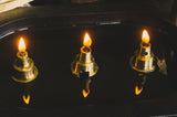 3-Fold Brass & Leather Handled Lamp