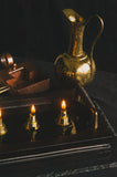 3-Fold Brass & Leather Handled Lamp