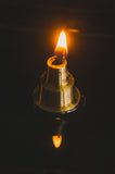 3-Fold Oil Lamp with Brass and Leather Handles