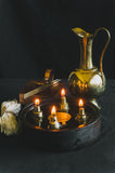 4-Fold Gilded Circular Oil Lamp