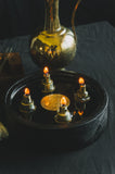 4-Fold Gilded Circular Oil Lamp