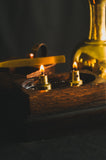 2-Fold Twin Flame Lamp with Wooden Dock  XY