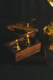 2-Fold Twin Flame Lamp with Wooden Dock  XY