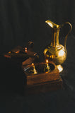 2-Fold Twin Flame Lamp with Wooden Dock  XY