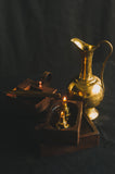 2-Fold Twin Flame Lamp with Wooden Dock  XY