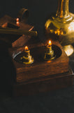 2-Fold Twin Flame Lamp with Wooden Dock  XY